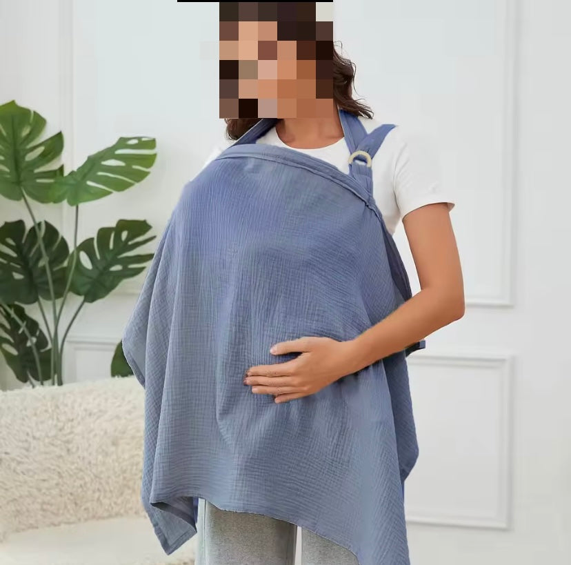 Couverture d’Allaitement Alyanna Baby – Bleu coton | Confort & Discrétion