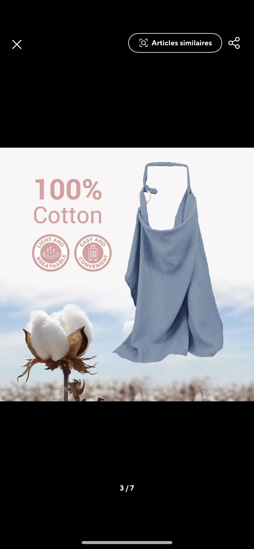 Couverture d’Allaitement Alyanna Baby – Bleu coton | Confort & Discrétion