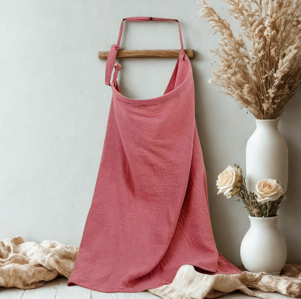 Couverture d’Allaitement Alyanna Baby – Bois de rose | Élégance & Discrétion